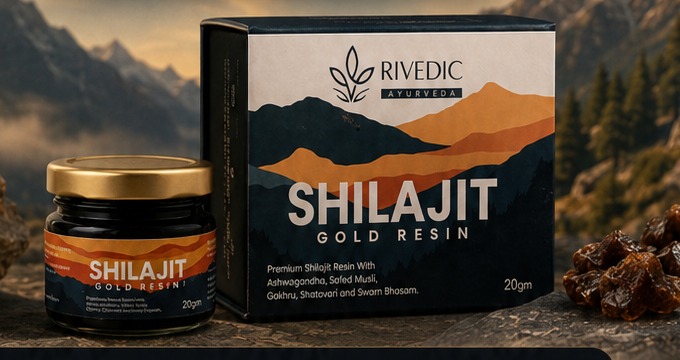 Shilajit Gold Resin 20g jar beside its box