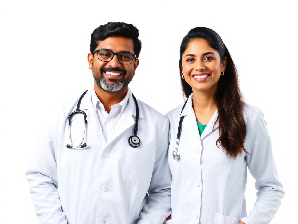 Nutrition experts in lab coats